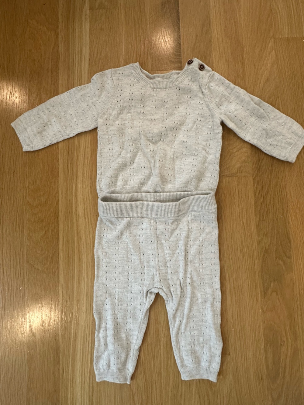 Janie and Jack Knit Baby Sweater and Pants Set with Button Shoulder, 3-6 Months